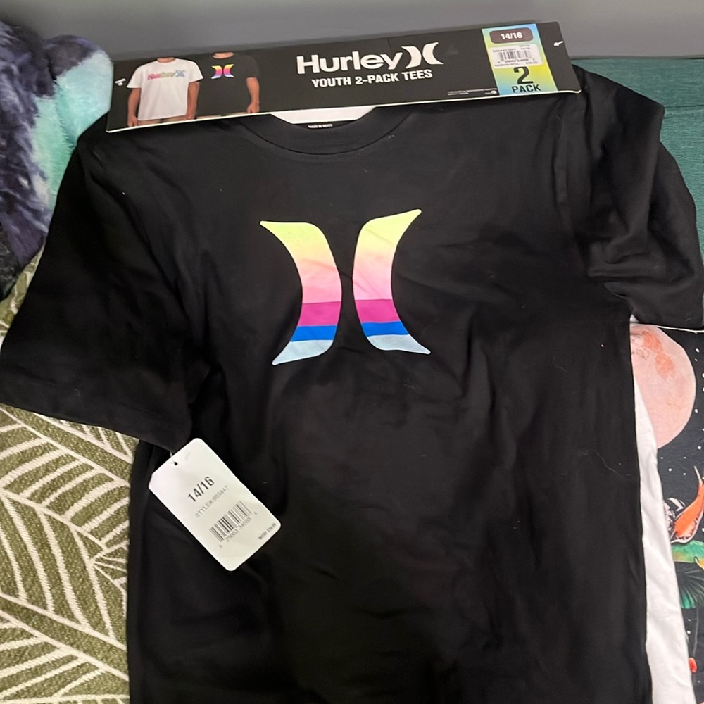 Hurley Multicolor Logo T-Shirts Set 2 pack a boys 14/16